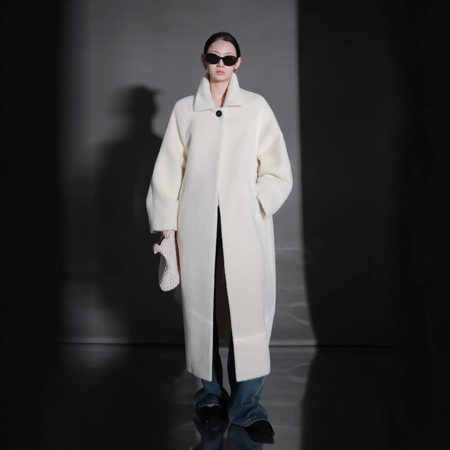 Suli Baby Camel Cocoon Wide Version Alpaca Wool Coat for Women, New Autumn/Winter 2025 Turn-Down Collar Double-Sided Alpaca Fur-Like Jacket