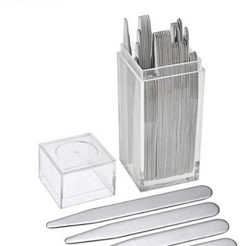 高档领角片40片装，不锈钢领角，盒装领角片，领撑片工厂直销