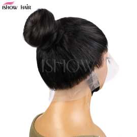 跨境全蕾丝真人发假发无胶抽绳直发头套full lace human hair wig