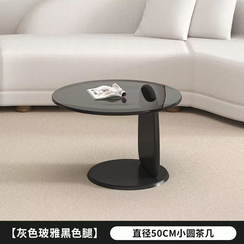圆形茶几客厅家用小户型轻奢现代茶桌简约创意钢化玻璃茶几桌组合|undefined
