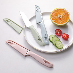 Fruit Knife Stainless Steel with Protective Cover Melon and Fruit Peeler Knife Peeler Dormitory Portable Household Kitchen Fruit and Vegetable Cutting