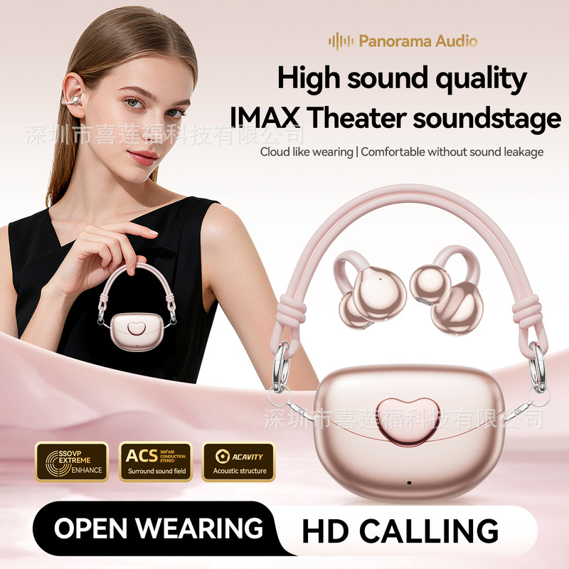 The Popular M106 Heart-Shaped Bluetooth Earphones Ows Clip-On Style Long-Lasting Fashionable Mini Wireless Earphones