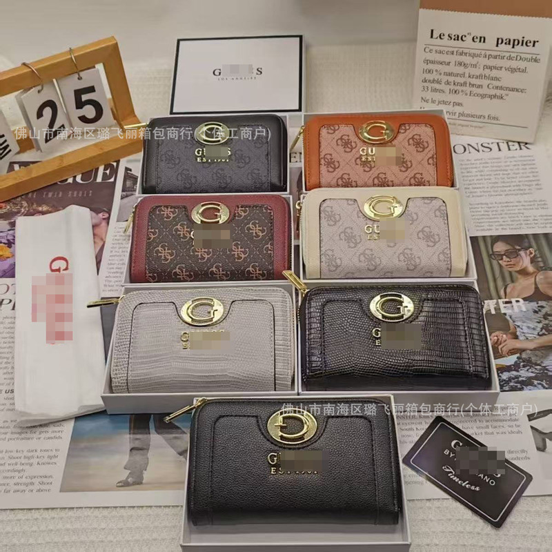 2025 Guess Home New Fashion Wallet Medium Size Unisex Versatile Wallet Multi-Card Slot Clutch High-End Large Capacity