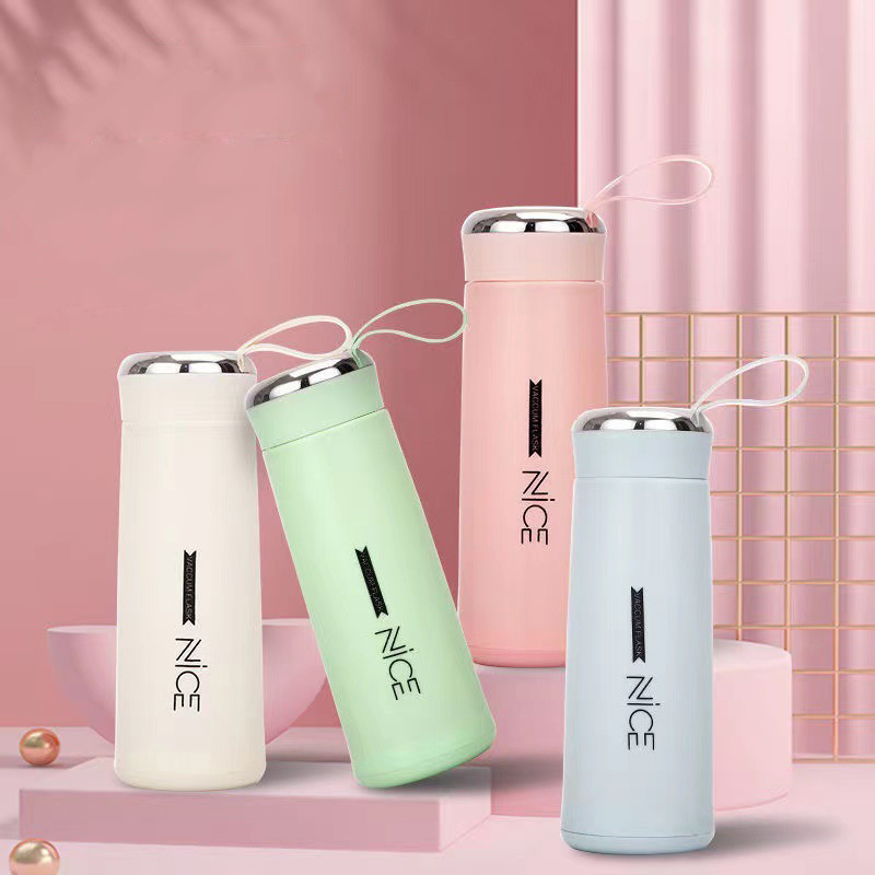 High-value creative double-layer glass portable handle student cup fashion gift glass drinking cup