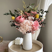 玫瑰香皂花永生花干花花束网红摆件真花满天星绣球水晶草家居装饰