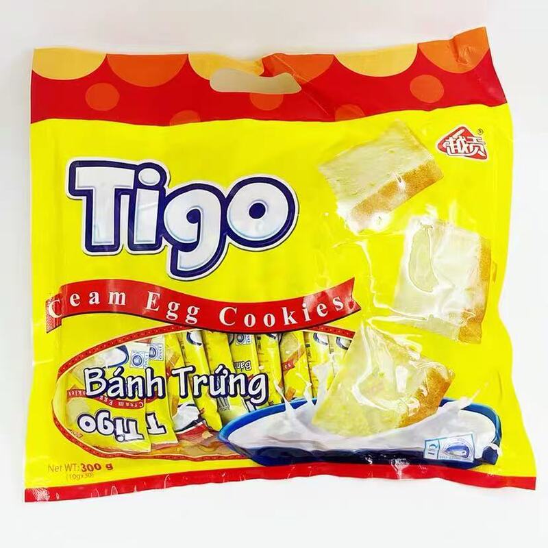 Wholesale Vietnamese Imported Tigo Breadsticks 300g Individually Packaged Egg Cream White Chocolate Biscuits