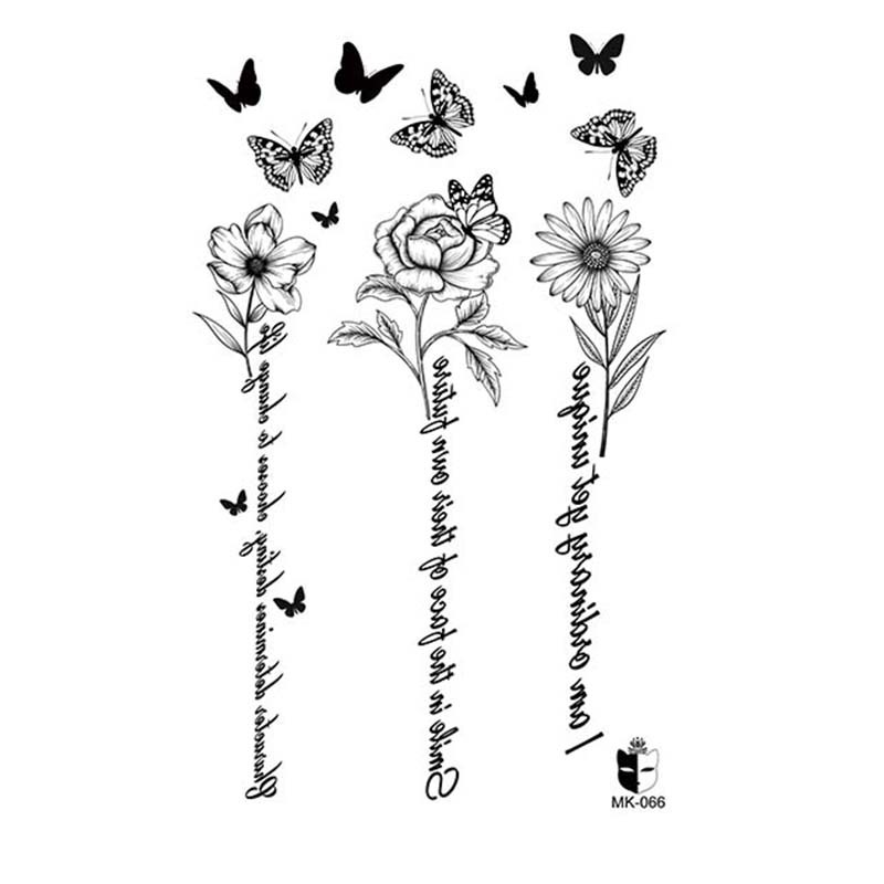 Animal blanco y negro desechable pegatinas de tatuaje belleza pegatinas de tatuaje moda estética patrón de personalidad dama pegatinas de tatuaje