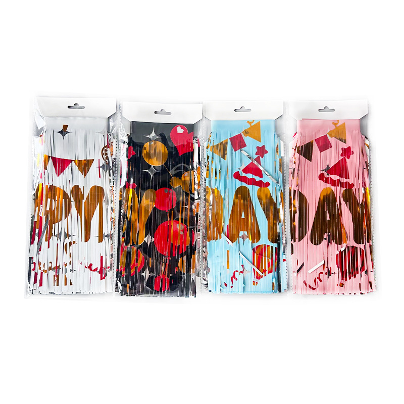 Partido lluvioso banner borla 0,3*2,7 m transfronterizo nueva fiesta decoración Fondo cumpleaños franja banner