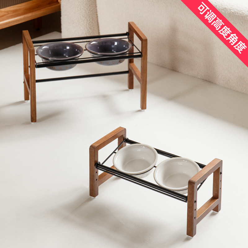 Tazón para perros de cerámica Tazón para comida para perros Tazón para comida para perros Tazón para agua para perros Tazón para perros Tazón doble para gatos Protección de la columna cervical contra volcado Transfronterizo Amazon