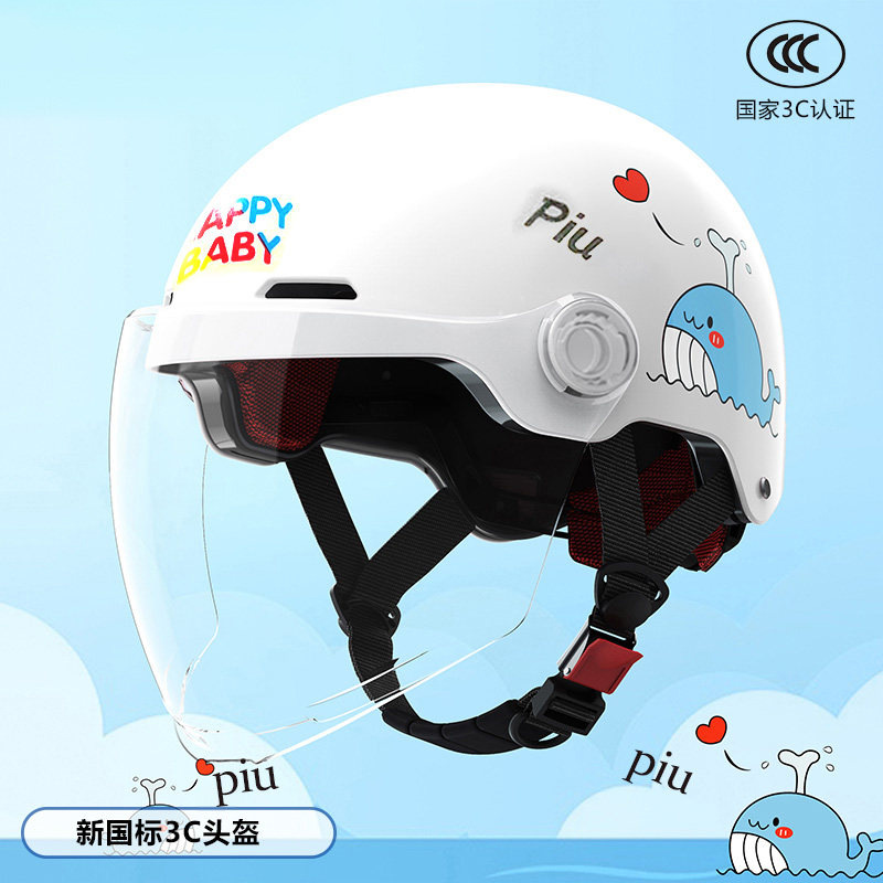 Electric Car Helmet – Diàndòngchē Motosiklet kaskı (dəbilqə) - new-national-standard-3c-certification-rice-white-whale-transparent-long-lens