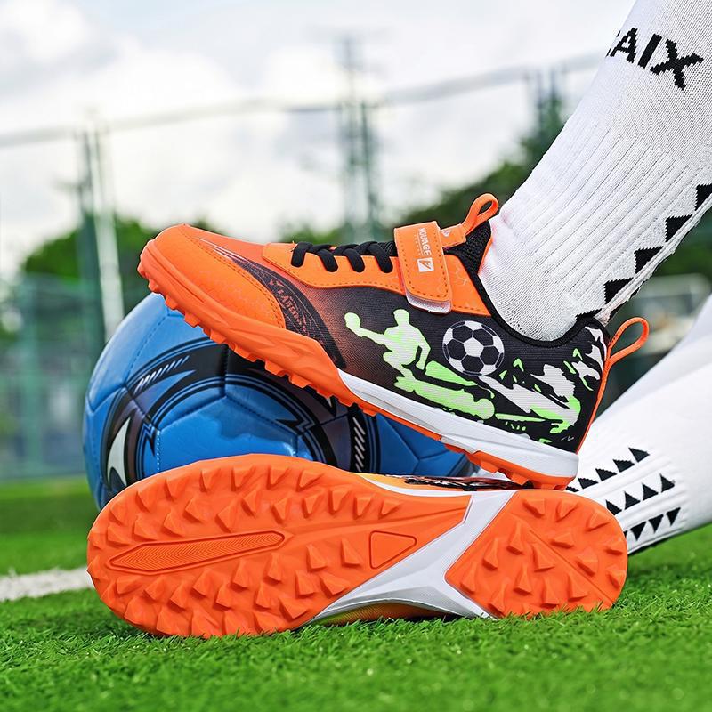 Zapatillas de Fútbol Infantil con Cierre Mágico TF AG de PU, Malla y TPR, Transpirables, para Terreno Firme image 3