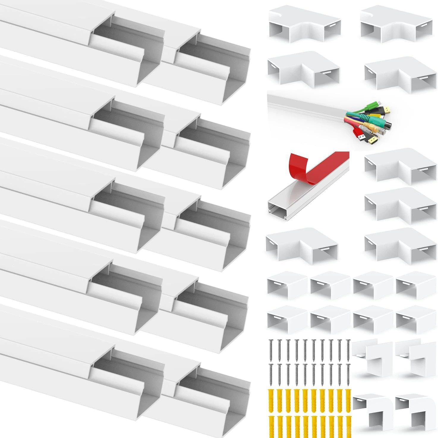 Короб из ПВХ самоклеящийся кабельный желоб Органайзер для кабельного желоба для телевизора с открытым креплением 40 см 100 см