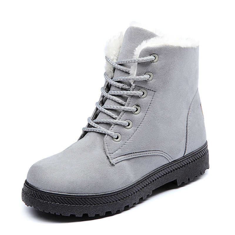 Jinjiang zapatos botas de nieve transfronterizas zapatos de algodón de mujer integrados de piel más tamaño botas de mujer botas de nieve estilo coreano zapatos cálidos de invierno