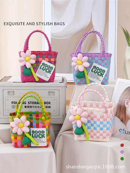 Dopamine-Colored Gift Bag, Large Capacity Tote Basket, Crossbody Versatile Handbag, Fashionable