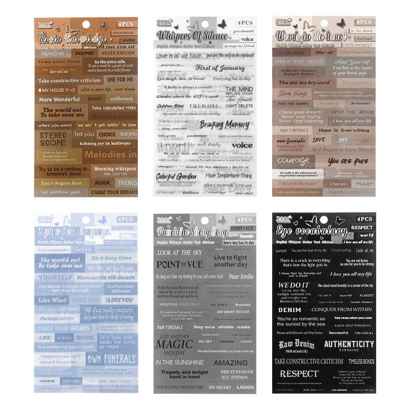 Serie de susurros en inglés Serie de sal Frases creativas en inglés Pet Libro de mano en inglés Material de decoración Pegatinas Pegatinas Transfronterizo