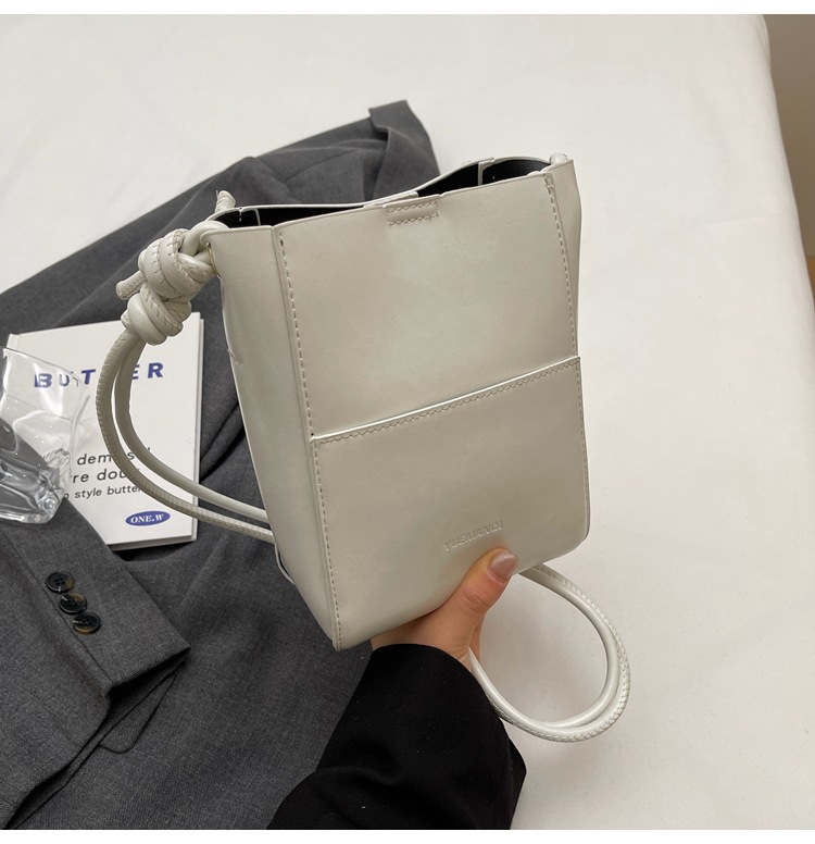 2025 Summer Popular Mini Small Bags for Women New Solid Color Foreign Style Crossbody Bag Korean Style Textured Bucket Bag