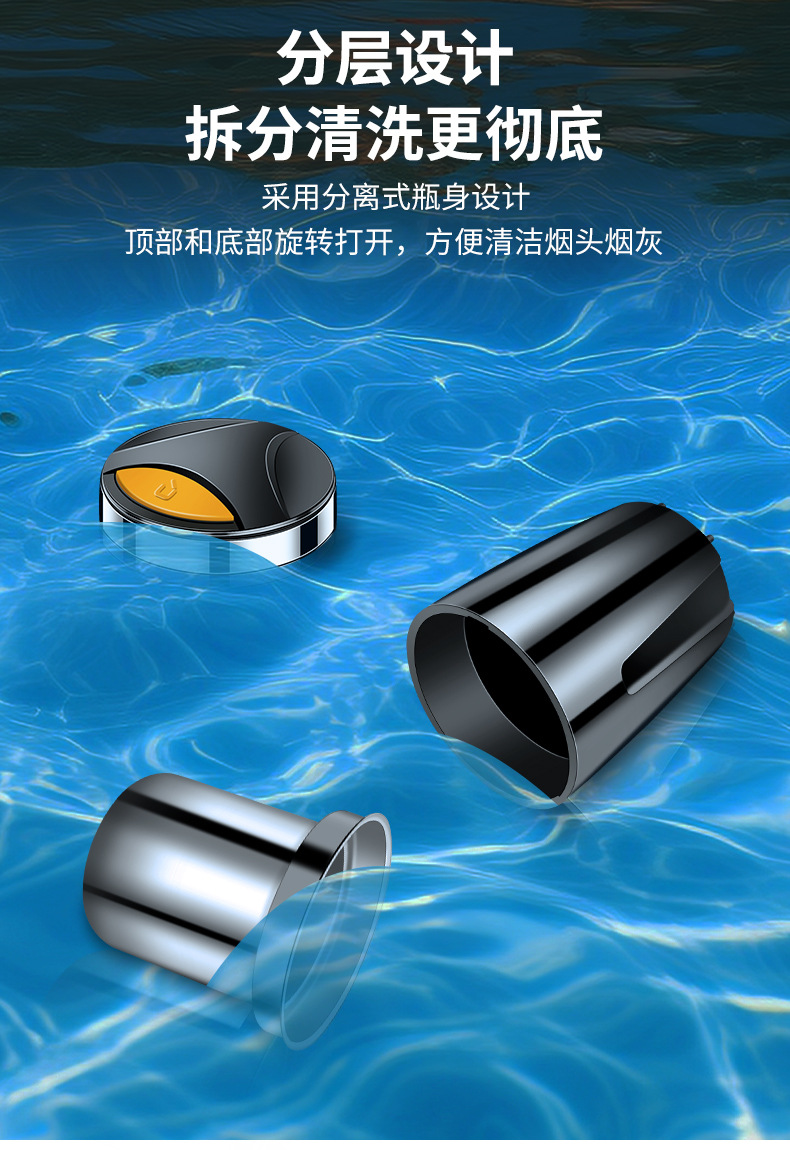 Car Supplies Ashtray with Cover, Creative and Personalized Multi-Functional Door, Universal In-Car Ashtray, Leak-Proof