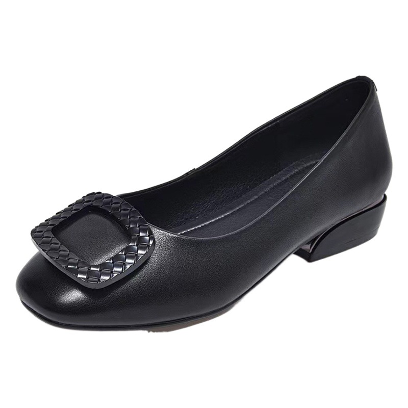 Zapatos de mujer, primavera y otoño, zapatos individuales, cuñas, zapatos de madre de suela blanda, zapatos de Doudou para mujer, zapatos de cuero para mujer, zapatos para mujeres de mediana edad y ancianas image 1