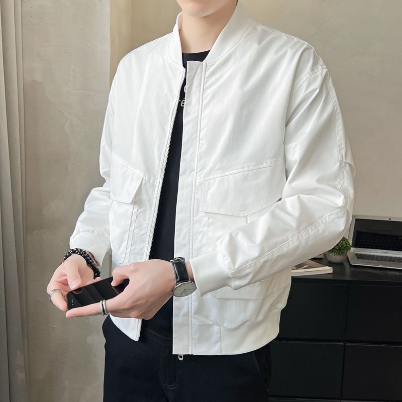 QFV507045555501<2 High-Quality Spring And Autumn Collar Workwear Casual Jacket Trendy Short Pilot Baseball Clothing Men's Coat_voghion.com