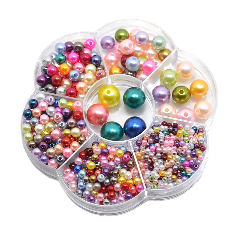 3-12mm agujero recto imitación perla cuentas redondas caja blanca cuentas sueltas DIY joyería pendientes accesorios niños cuentas hechas a mano