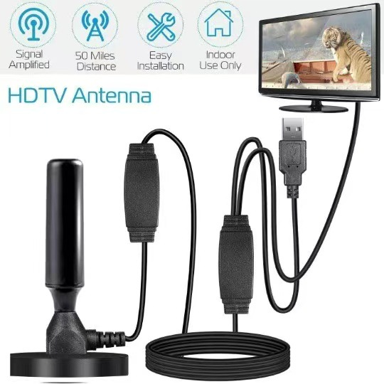 数字电视天线dvb-t2天线带放大器室内地面波车载dtmb加长吸盘高清