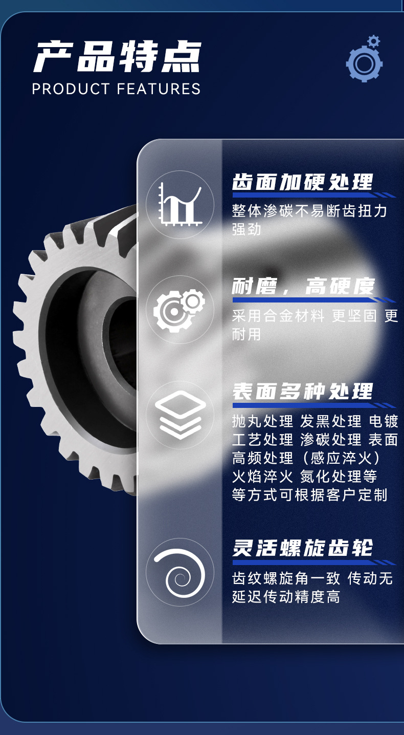 Customized Precision Helical Gear Rack Gearboxes, New Energy Machinery Transmission Parts, Synchronous Conveyor Belts, Motor Internal Gears