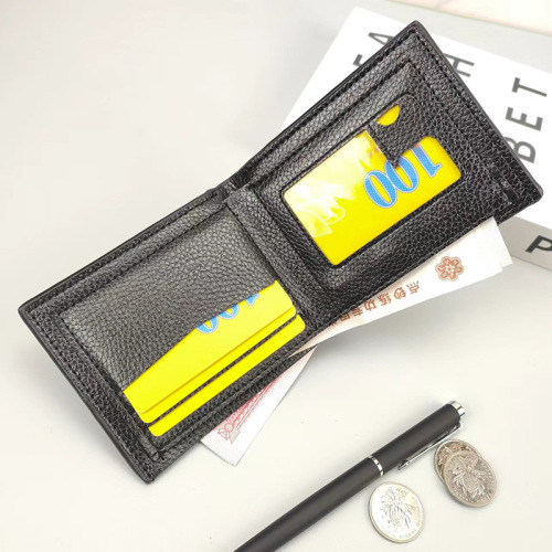 Wallet Men's PU Leather Zippered Cross-Border Wallet Wallet Fashion Short Wallet Large Capacity Student Wallet