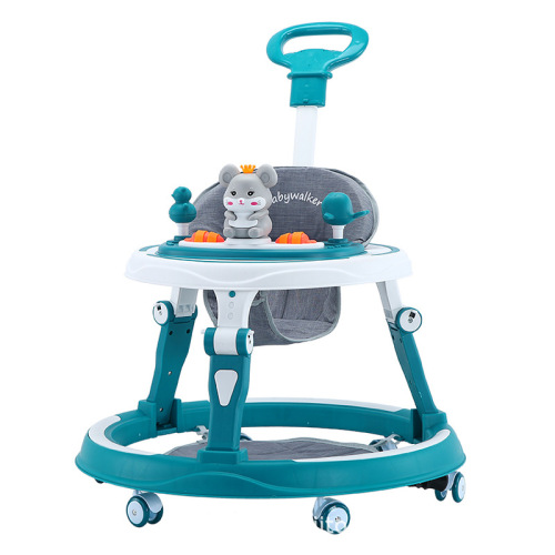 Baby walker anti-O leg anti-tipping for 6/7-18 months old babies, multifunctional anti-fall foldable walker