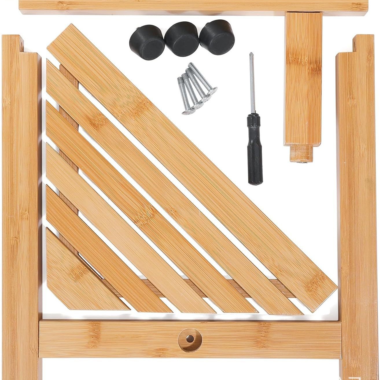 Esquina de bambú ducha taburete pie taburete de afeitar asiento de madera de doble capa con estante de almacenamiento baño sala de estar dormitorio estante de almacenamiento