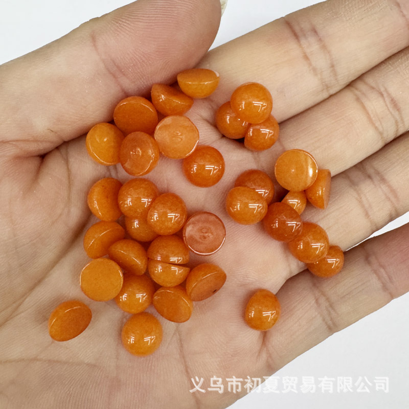 速売通爆金8mm天然石半円形戒面石パッチdiyビーズ部品卸売り