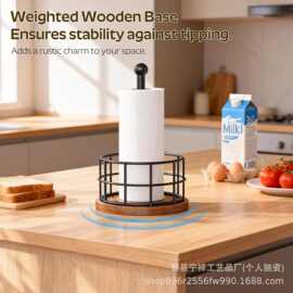跨境台面式纸巾架铁木美式简易家具厨房置物架餐厅餐巾纸架