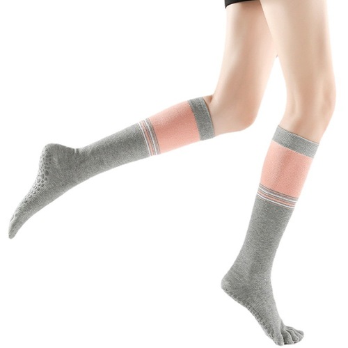 New style yoga socks for women, daily non-slip autumn and winter mid-length warm five-finger Pilates fitness dance socks