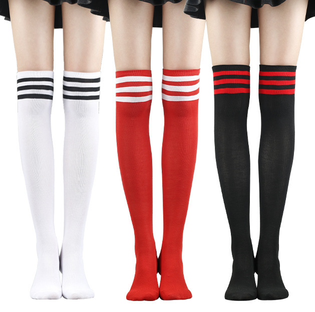 日韓のレジャーの3つのバーは膝の靴下のダンスの百合のストッキングのジャカードの通気性の高い筒の女性の靴下のメーカーの卸売りを過ぎます。|undefined