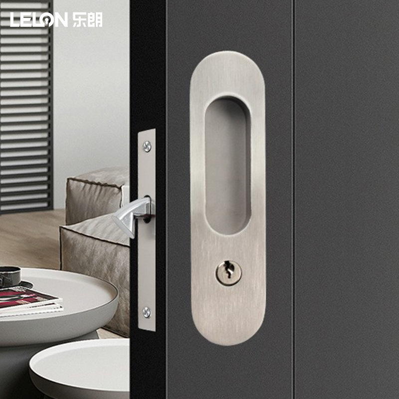 Baño balcón puerta de madera puerta corredera de doble cara cerradura de gancho puerta corredera de cocina con cerradura de gancho de llave cerradura de puerta incrustada invisible