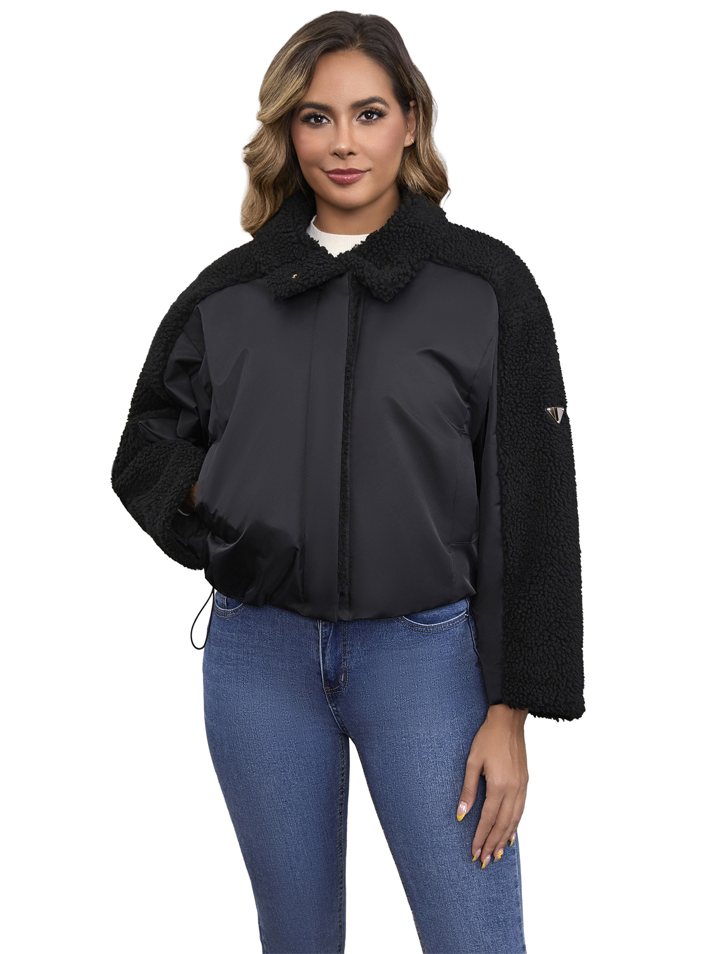 Chaqueta de Lana de Cordero para Mujer de Lana de Alpaca con Botones image 3