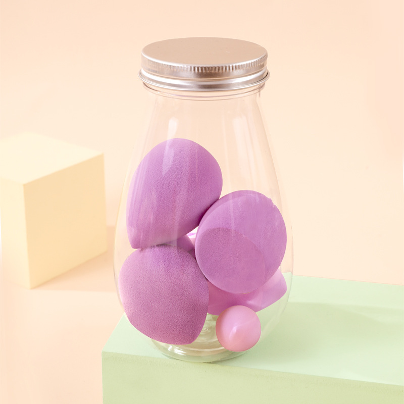 Juego de esponjas de maquillaje, 4 piezas, no absorben polvo, con forma de gota de agua y calabaza, esponjas de maquillaje anguladas, esponja cosmética, esponja tipo cojín.