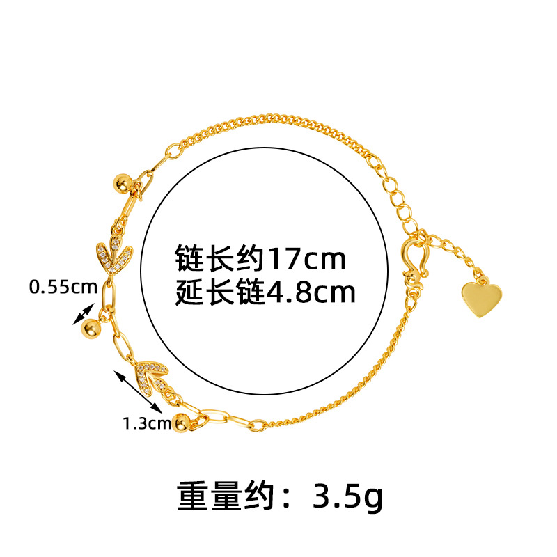 Gufa Vietnam arena de oro perlas de fresa pulsera de hoja de moda ligera de lujo diseño de diamantes pequeños fabricantes exquisitos al por mayor