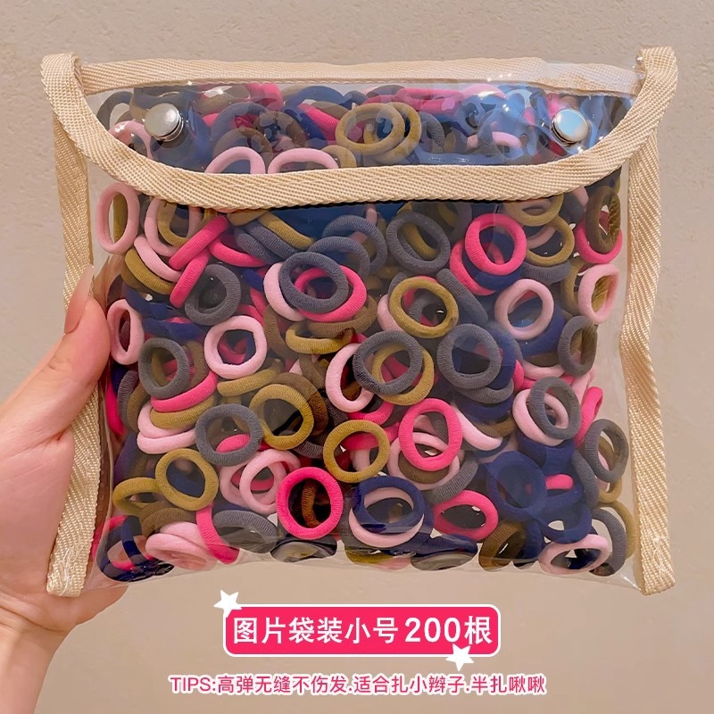 Anillo de cabello de color para niños banda de goma de alta elasticidad cuerda de cabeza niñas no lastimas toalla de cabello anillo de cabello cuerda de goma adornamiento para el cabello