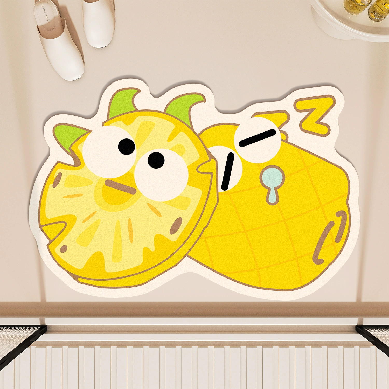 Мультяшные милые фруктовые коврики для ванной комнаты из диатомовой грязи, грязеотталкивающие, пыленепроницаемые и водопоглощающие коврики, коврики для украшения домашней комнаты, Прямая доставка