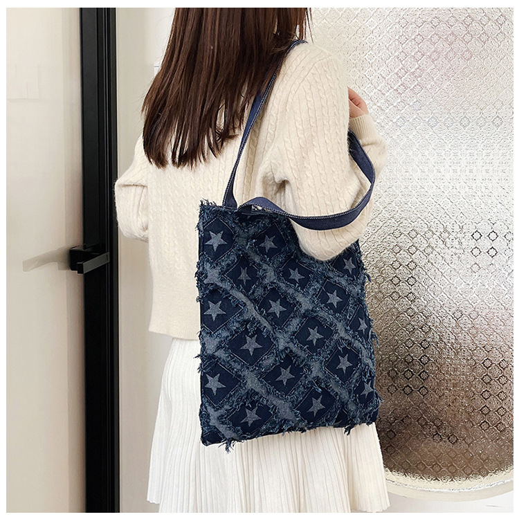 2024 New bucket bag, starry fringed fringe single-shoulder bag, autumn trendy and personalized design handbag, crossbody bag undefined