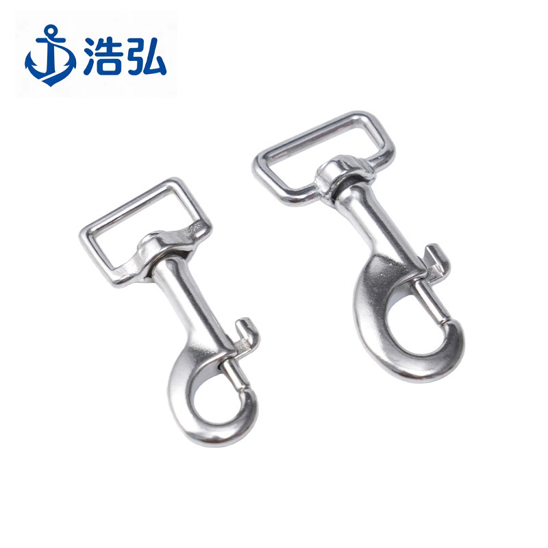 316 Stainless Steel Square Mouth Swivel Carabiner Pet Leash Connector Outdoor Webbing Hook Hardware Accessories