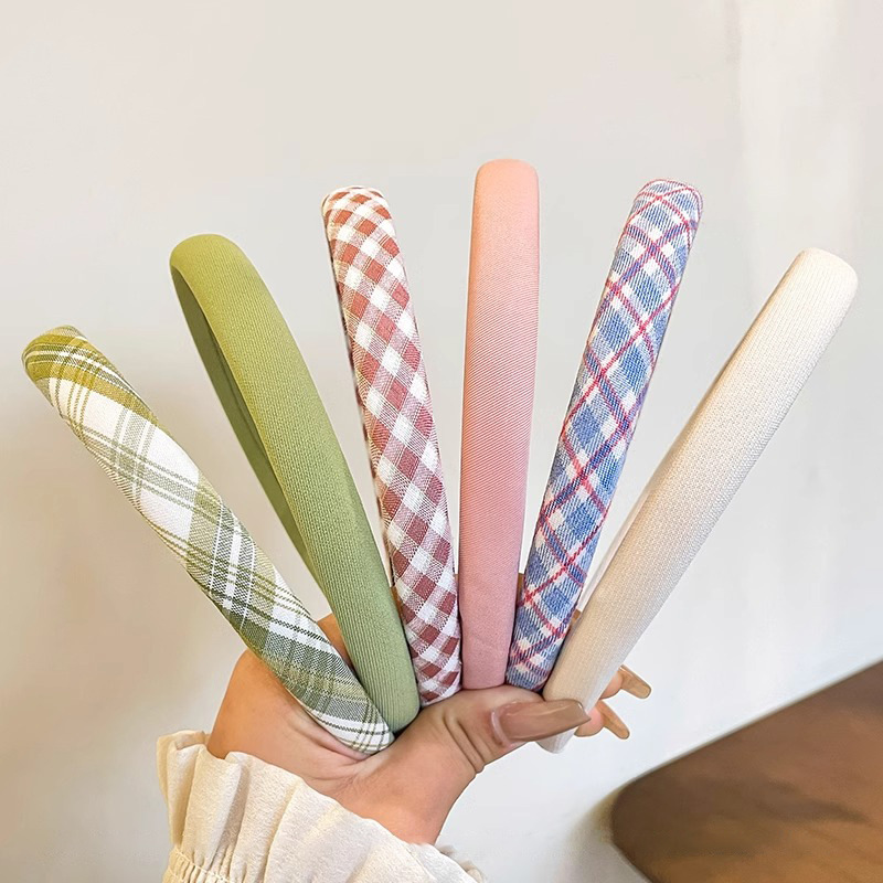Colegio coreano estilo estriado bandas de cabeza de chicas simple bandas de pelo delgado de presión universal tarjeta de pelo 2025 nuevo toque de cabeza primavera