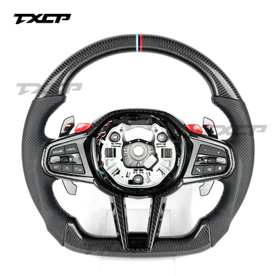 Suitable for BMW 1234567 Series X1X2X3X4X5X6X7 old model upgrade to new M4 CS carbon fiber steering wheel (Steering wheel) - carbon-fiber-model