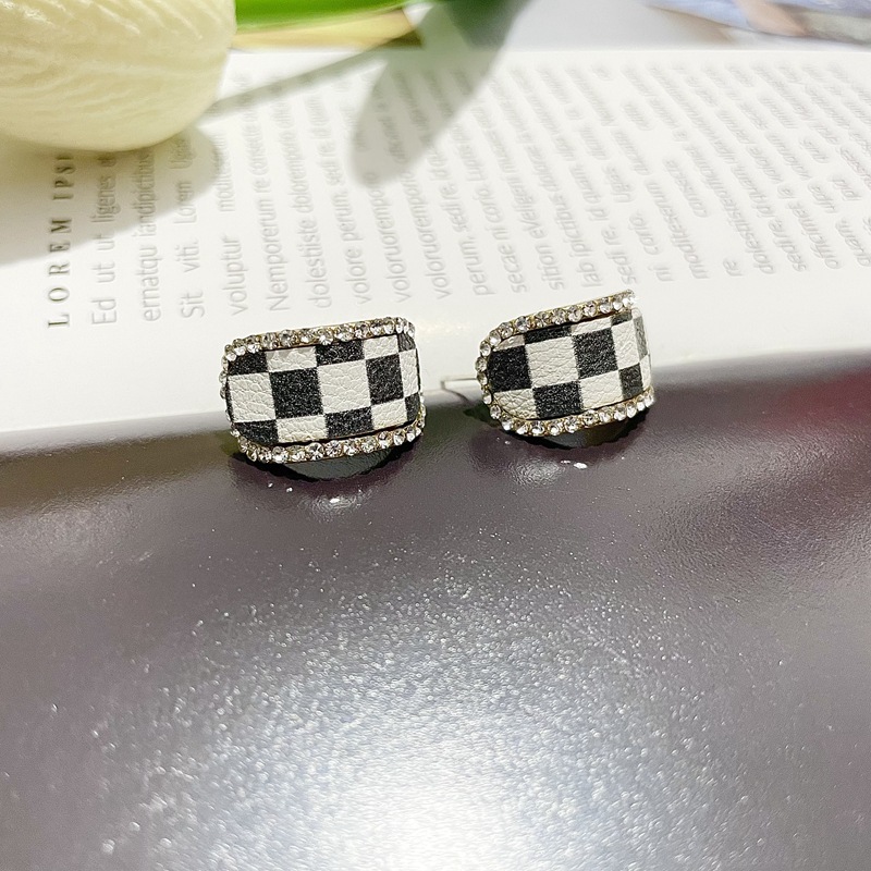 Mode Bouteille De Parfum Damier Boucles D&#39;oreilles En Gros display picture 4