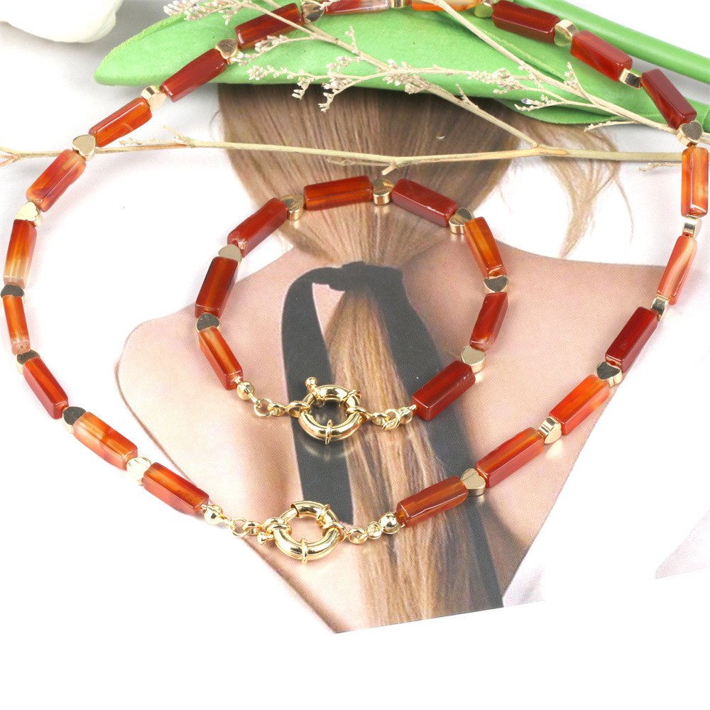 Moda Geométrico Forma De Corazón Cobre Enchapado Mujeres Pulsera Collar 1 Pieza display picture 10