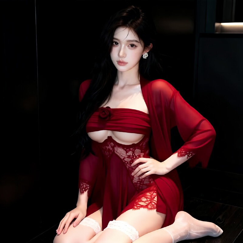 Lace Sexy Lingerie Camisole Nightgown with Flippable Chest Cover, Alluring and Teasing Underwire Nightdress for Cross-Border Trade Lace Sexy Lingerie Camisole Nightgown with Flippable Chest Cover, Alluring and Teasing Underwire Nightdress for Cross-Border Trade