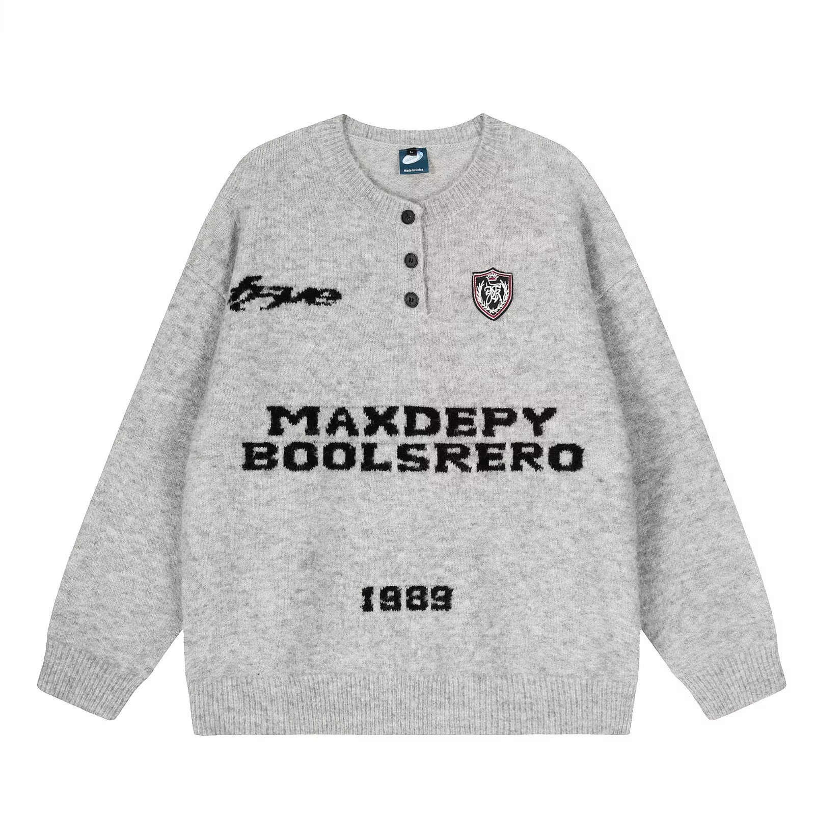 Explosiones transfronterizas de tamaño europeo de gran tamaño henry cuello jersey suéter letras de moda masculinas otoño invierno fábrica de viento lento al por mayor