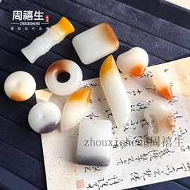 A新疆金丝白玉平安扣吊坠 天然黄翡俏色吊坠男女款精美玉石挂件