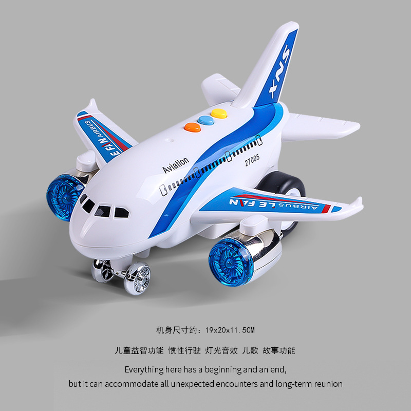 Avión de simulación de sonido y luz avión de historia avión de pasajeros música iluminación modelo infantil juguetes regalos de cumpleaños hombre