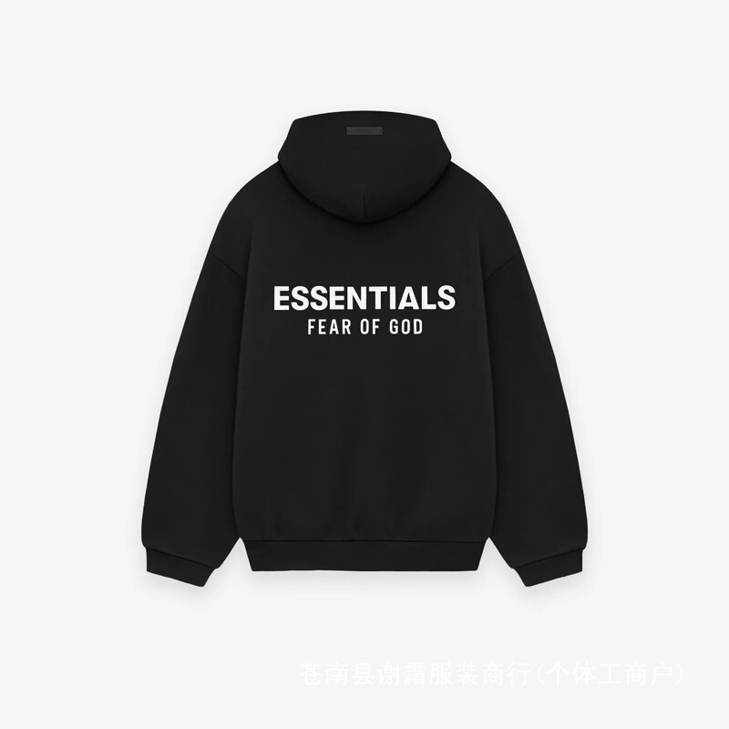 FOG ESSENTIALS Season 8 collection: oversized hoodie with a flocked print on the back, wholesale FOG ESSENTIALS Season 8 collection: oversized hoodie with a flocked print on the back, wholesale